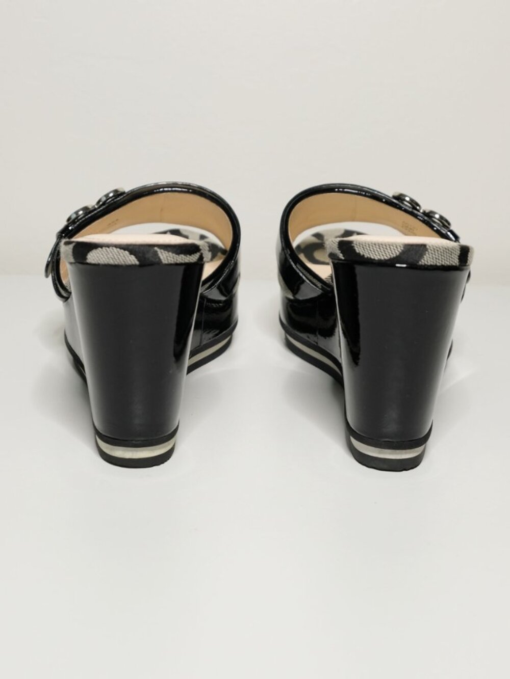 Y2K Coach Platform Wedge Sandals, Excellent Condition, A0121, Geri, Black, 8.5 M - Picture 5 of 15